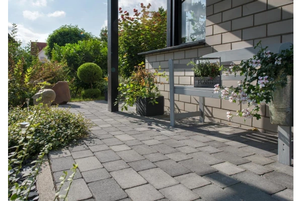 KANN Pavé Germania Antik gris/anthracite-nuancé vieilli pose sauvage 8cm