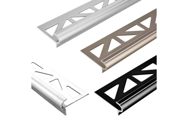 Profilé nez-de-marche de style florentin aluminium anodisé argent - H. 11mm L.2,5m