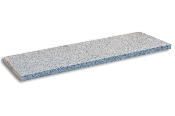 Cubik - Marche granit gris clair gros grain 150x35x3 dessus flammée - 4 chants adoucis