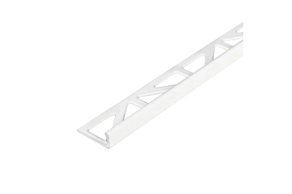 Durosol - Profilé de finition chant plat en aluminium blanc mat thermolaqué - H. 8mm L. 2,5m