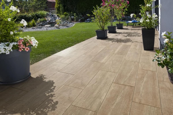 KANN Dalles Yamino beige moucheté céramique effet bois 90/30/2