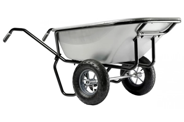 Brouette 2 roues gonflées expert twin galva 140L