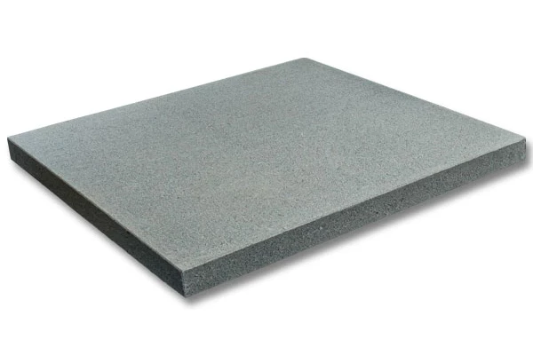 Cubik - Marche suspendue granit gris foncé G654 120x120x8 dessus flammé 4 chants flammés