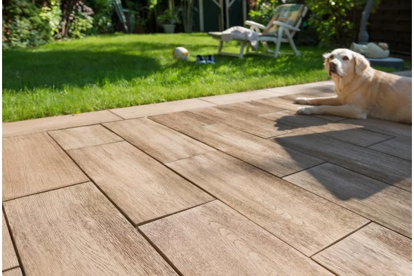 KANN Dalles LogPlank brun clair béton effet bois 61,2/24,7/3,5