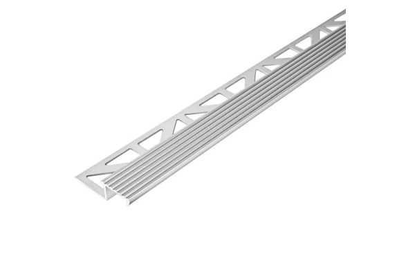 Dural - Profilé nez-de-marche en aluminium anodisé argent - H. 11mm L. 2,5m