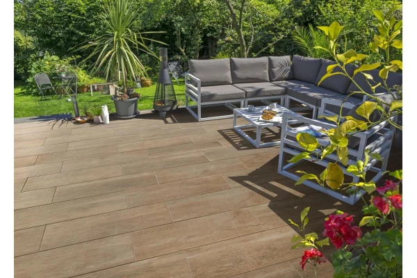 KANN Dalle Yamino Béton+ structuré beige moucheté 90x30x5cm
