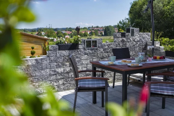 KANN Mur Vermont kompakt demi élément de base Nero bianco clivé/vieilli