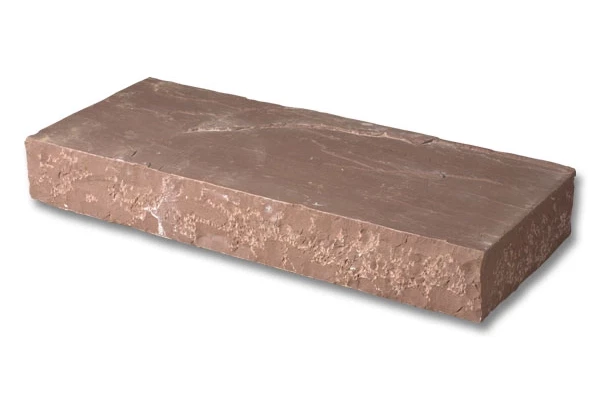 Cubik - Marche bloc grès rouge/brun dur des indes 100x35x15 - dessus naturel