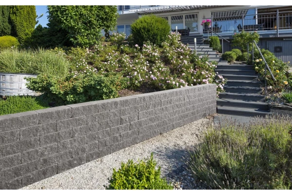 KANN Mur Vermont Kompakt murs gris 15x15x12 demi élém. Base cm