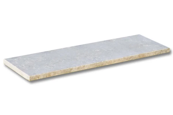 Cubik - Couvertine calcaire kanfanar 100x30x3 dessus grenaillé/ brosse - 2 larmiers