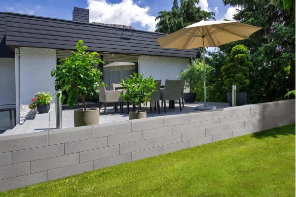 KANN Murs décoratifs Vios Mur gris grenaillé fin 67,5/22,5/16,5 élémt fin GRAND