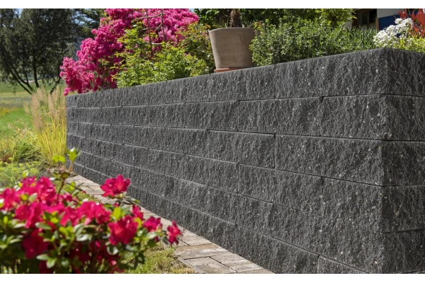 KANN Mur Muro Renature anthracite 50x25x15 élément de fin cm