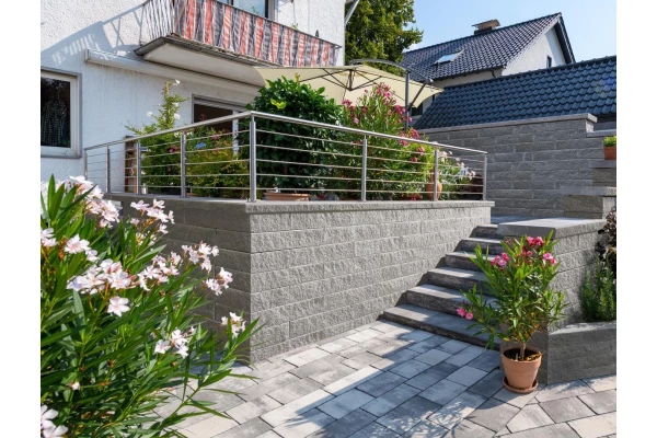 KANN Murs décoratifs Cubaro Grande Mur gris clair éclaté 37,5/37,5/15 demi-élément de fin
