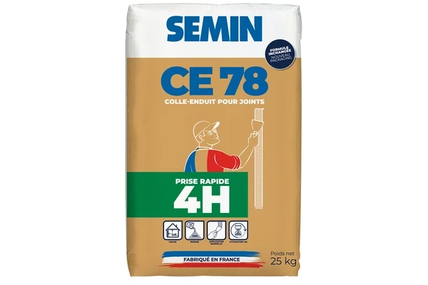 Semin - CE 78 Enduit plaque de plâtre Rapide 4h25kg