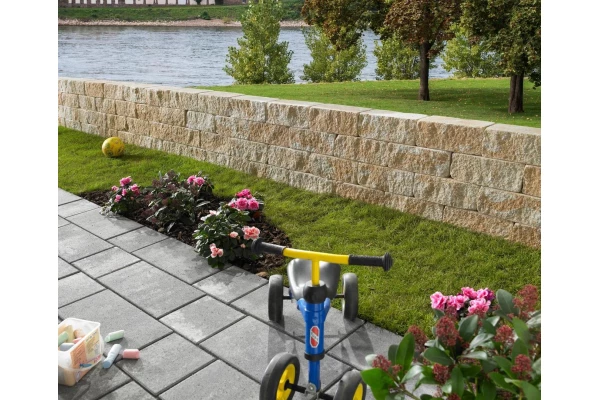 KANN Mur VERMONT KOMPAKT clivé+vieilli Sunset 15x15x12 demi élément de base